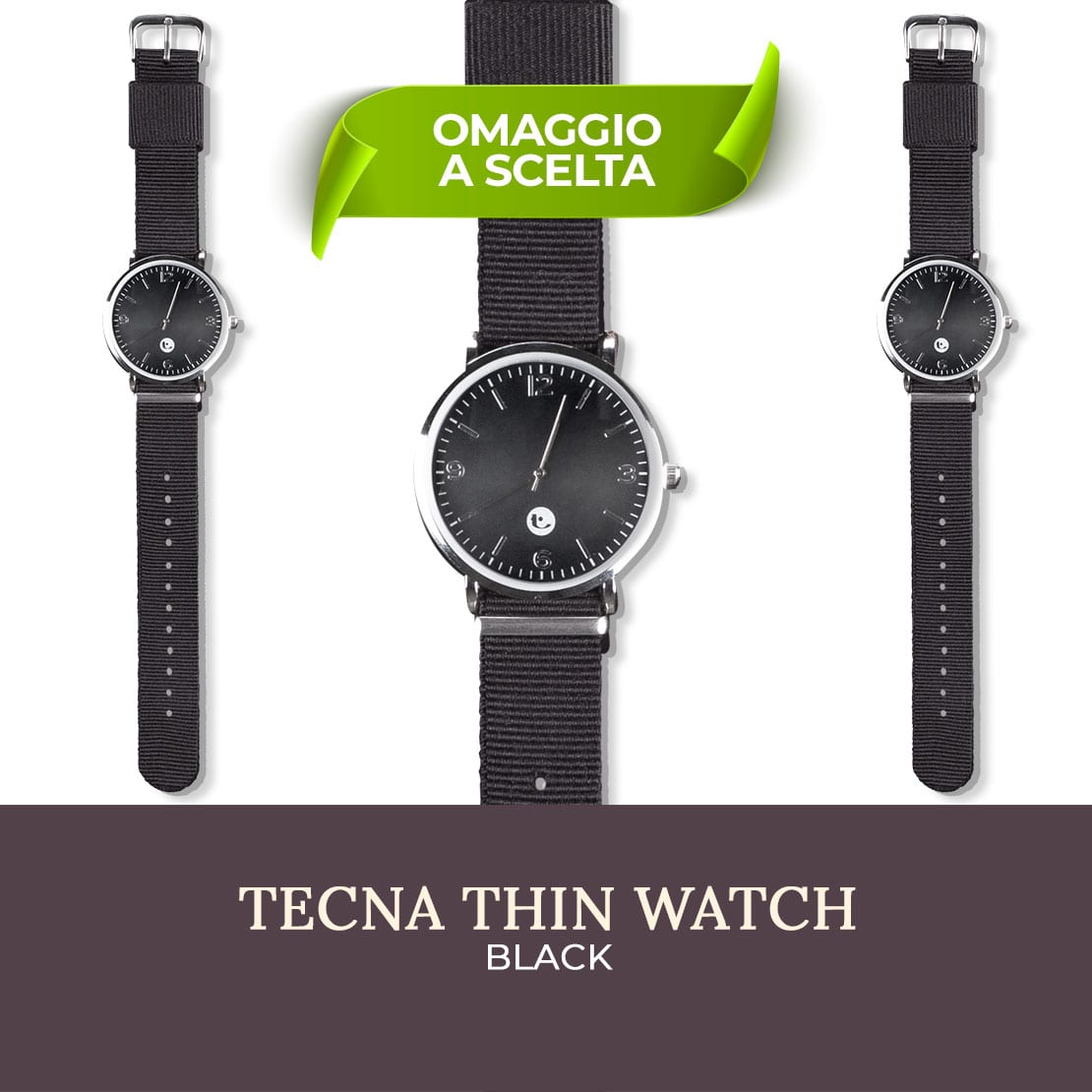 TEC943A TECNA THIN WATCH BLACK
